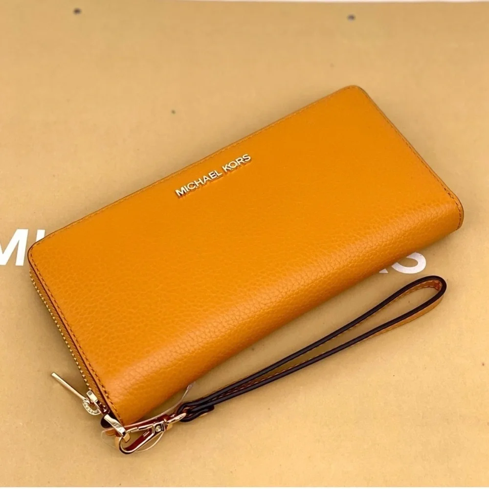 Michael Kors Large Continental Wallet Wristlet Cider